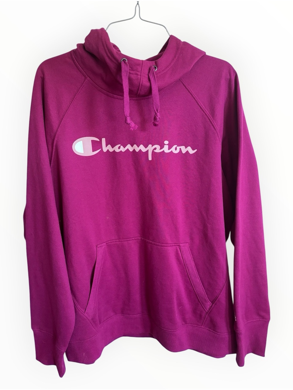 Cozy Champion Women's Magenta Cowl Pullover Hoodie with Logo | Size XL